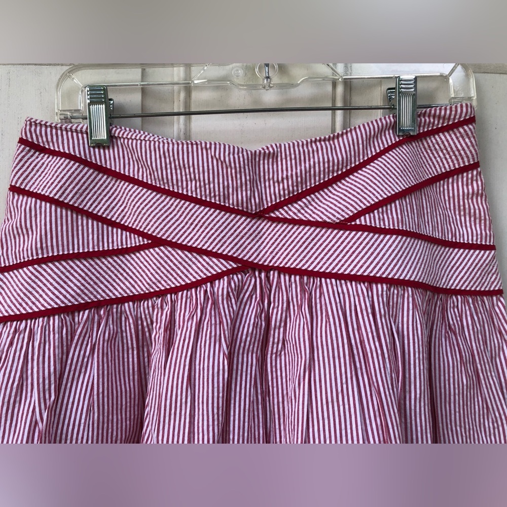 Anthropologie Viola Red and White Striped Skirt - Picture 2 of 6